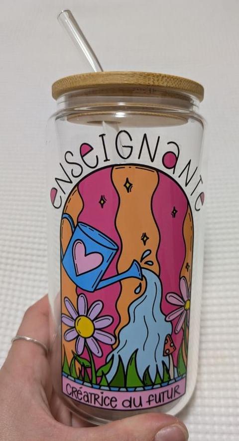 👩‍🏫🌸Verre "Enseignante-créatrice du futur"🌸👩‍🏫