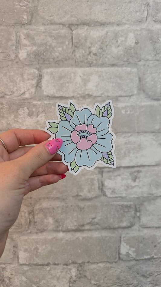 🌿🩵Aimant à frigo "Fleurs Bleues"🩵🌿